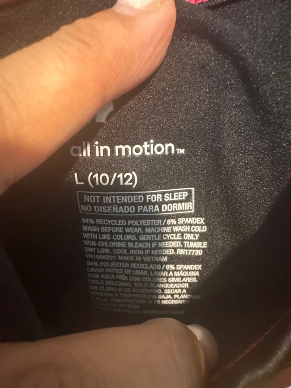 Size Large (10-12) all in motion Black Youth Mid-Weight Thermal Set